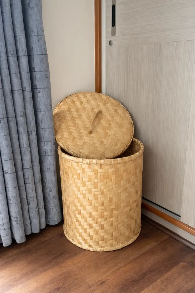 [BAM009] Handmade Bamboo Laundry Basket – Cloth Storage Hamper