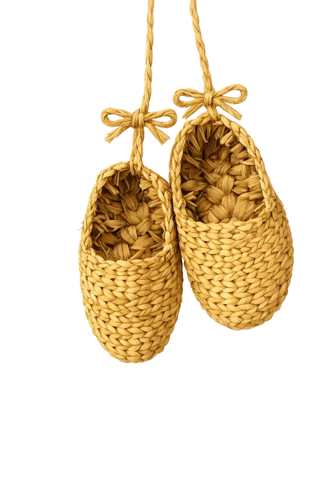 [STR007] Handwoven Straw Slippers – Eco Footwear